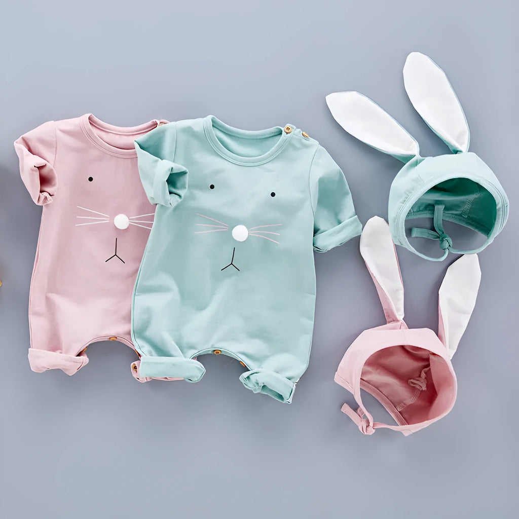 Newborn baby cotton bodysuit in green with thin fabric construction size 66cm