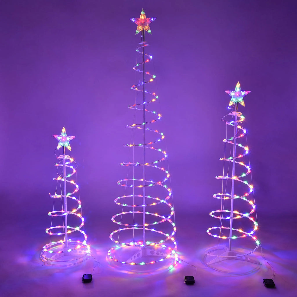 6ft tall LED spiral Christmas tree light with remote control for indoor and outdoor decoration