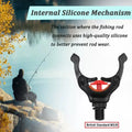 Black fishing rod bracket with clamp and magnet mount, stainless steel and nylon plastic bracket head