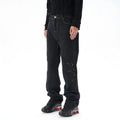 Men's black contrast colour wide leg machete jeans with mid waist and zipper fly, sizes M to 2XL