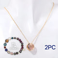 Natural stone beaded necklace and matching bracelet jewellery set with various style options
