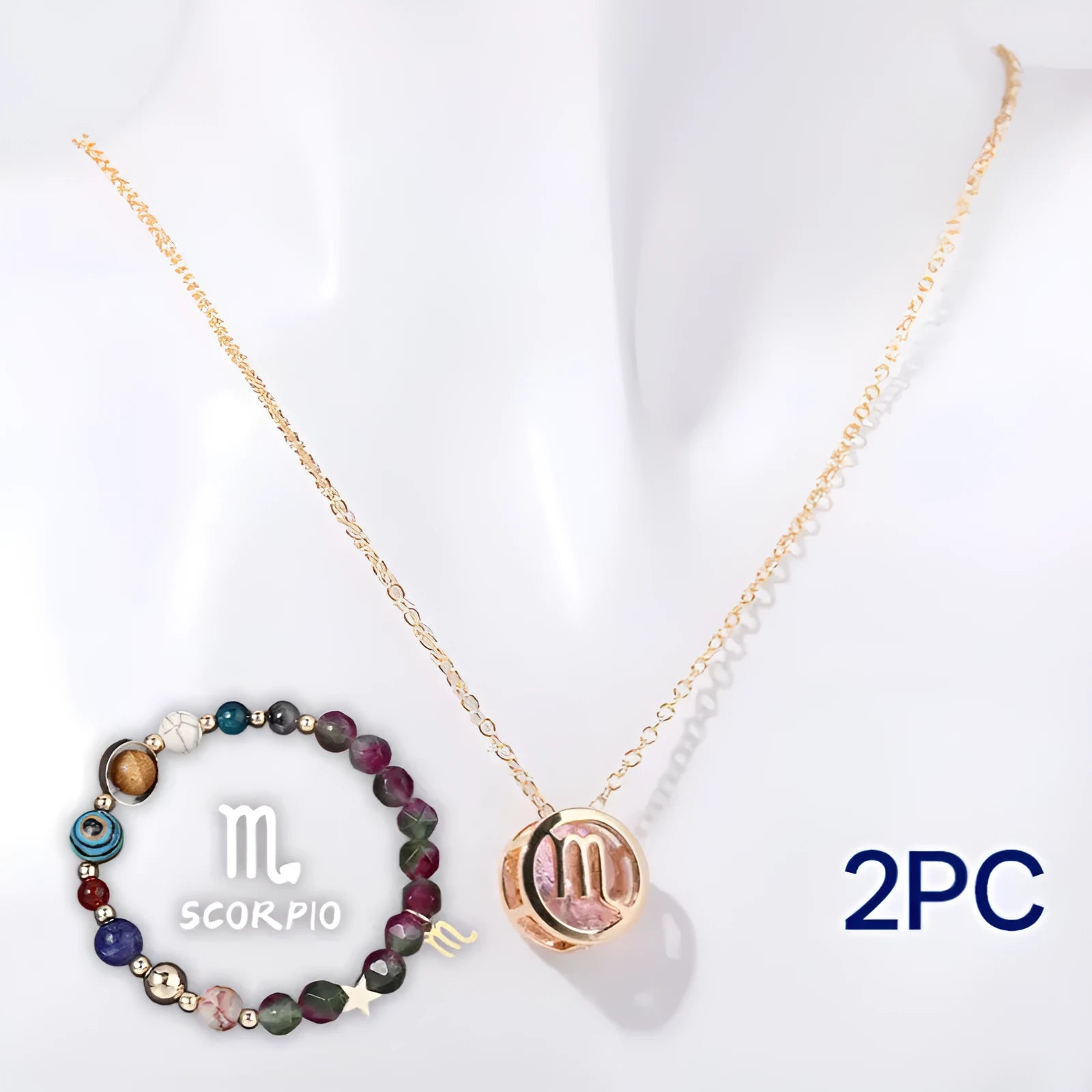 Natural stone beaded necklace and matching bracelet jewellery set with various style options