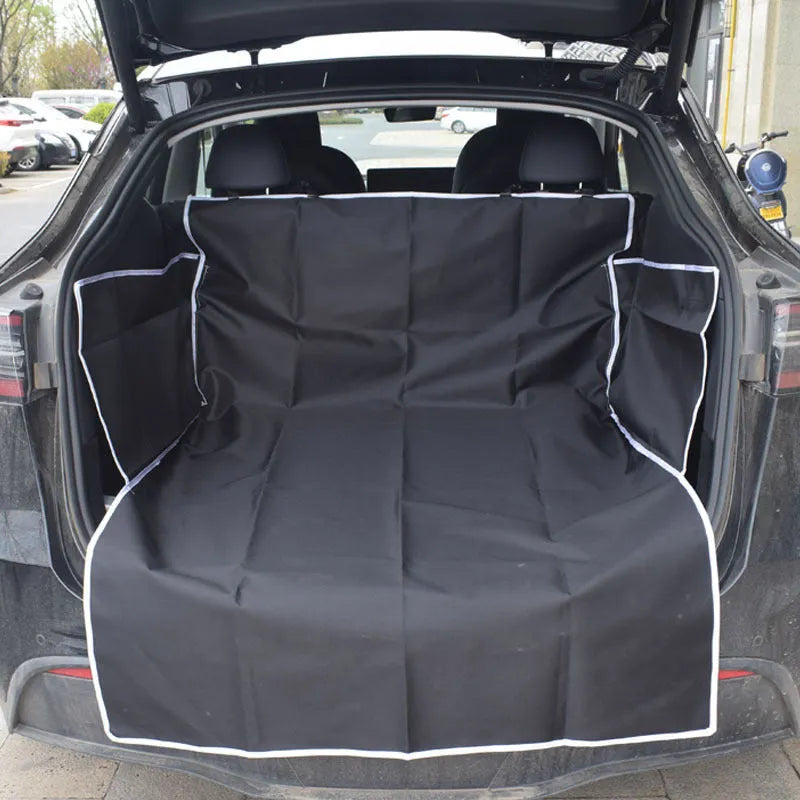 Dog car mat 185x105x38cm cloth cushion in Black with Orange Edge Style for trunk or rear seat protection