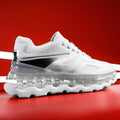 Men's white or black full palm air cushion sports shoes with breathable PU upper and wear-resistant sole