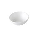 Ceramic pet bowl in blue with non-slip shelf, size M 600ml, on a wooden floor