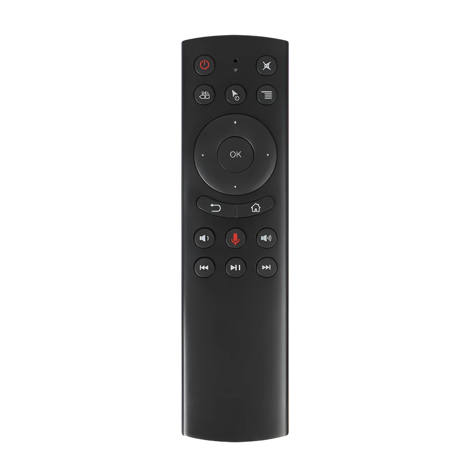 G20 2.4G wireless flying mouse remote control with silicone buttons showing dimensions