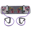 Folding push-up board with pull rope and two support armrests, 67 x 19 x 1.5 cm, for home fitness