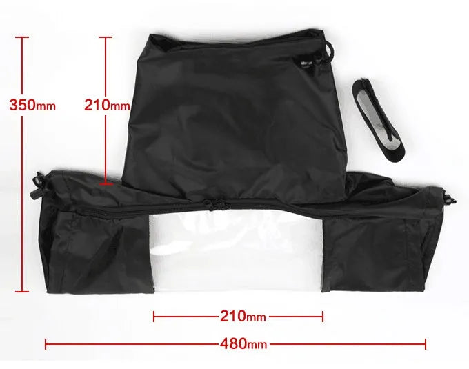 Clear PVC DSLR camera rain cover with kangaroo pouch for long lens protection