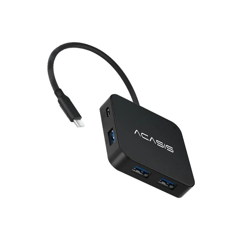 Type-C six-in-one multifunctional expansion dock with HDMI and four USB 3.0 ports, ABS resin shell, 60x60x12.85mm