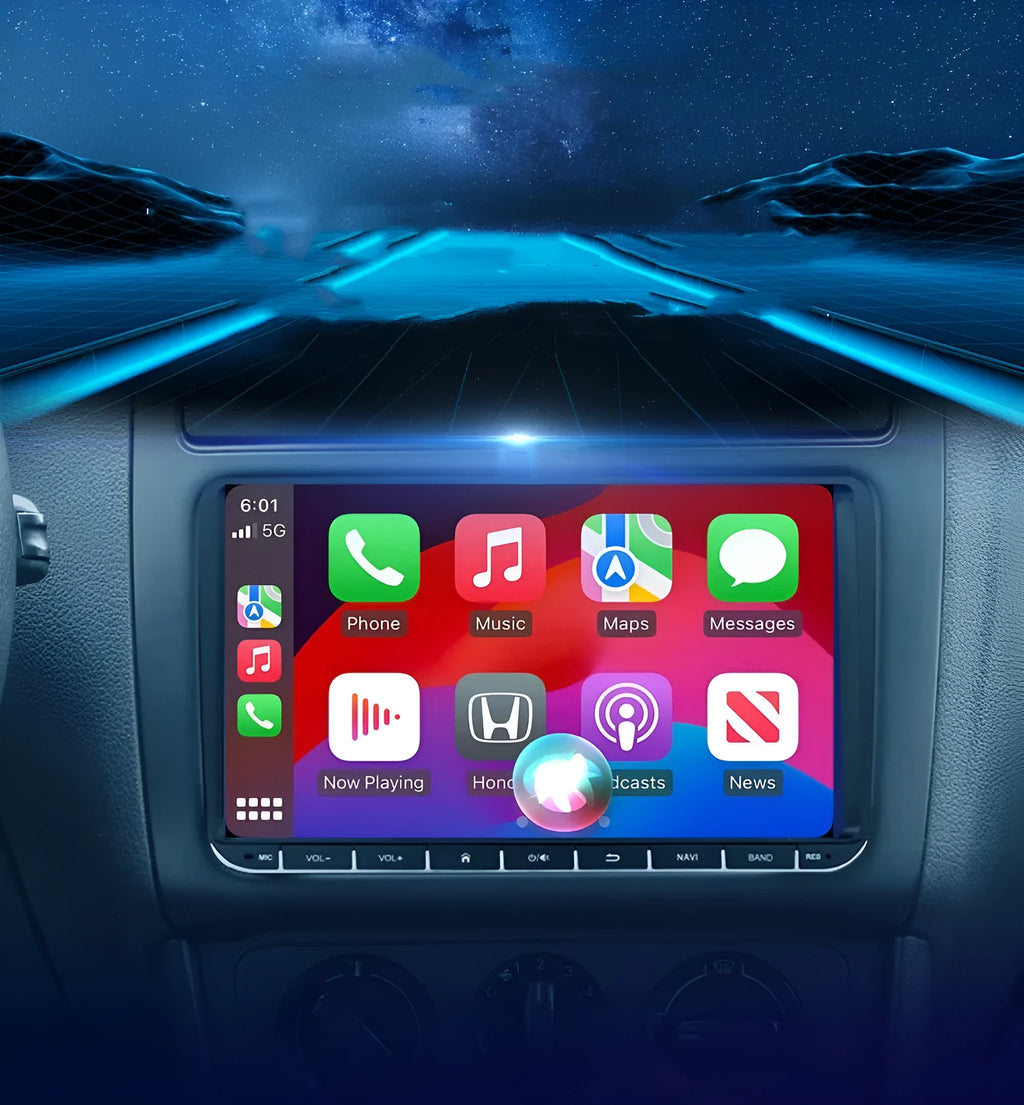 9-inch car touch screen navigator with GPS navigation displaying map on dashboard