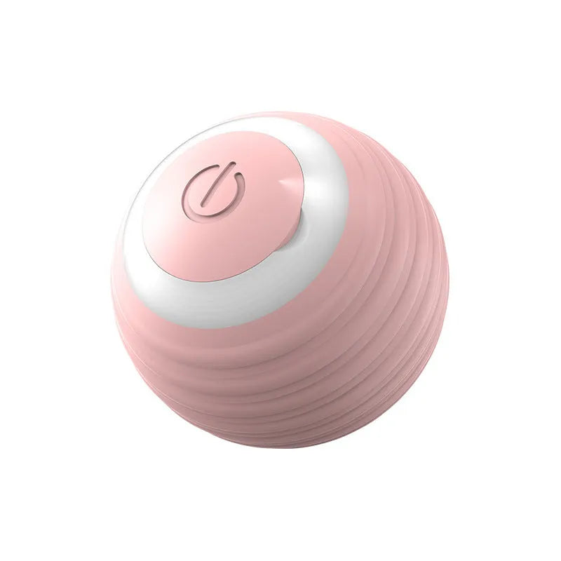 Rechargeable silicone automatic moving cat toy ball in blue and pink for indoor cats and kittens