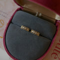 Small lace pattern ear clip bone stud earrings in gold or platinum colour on 925 silver