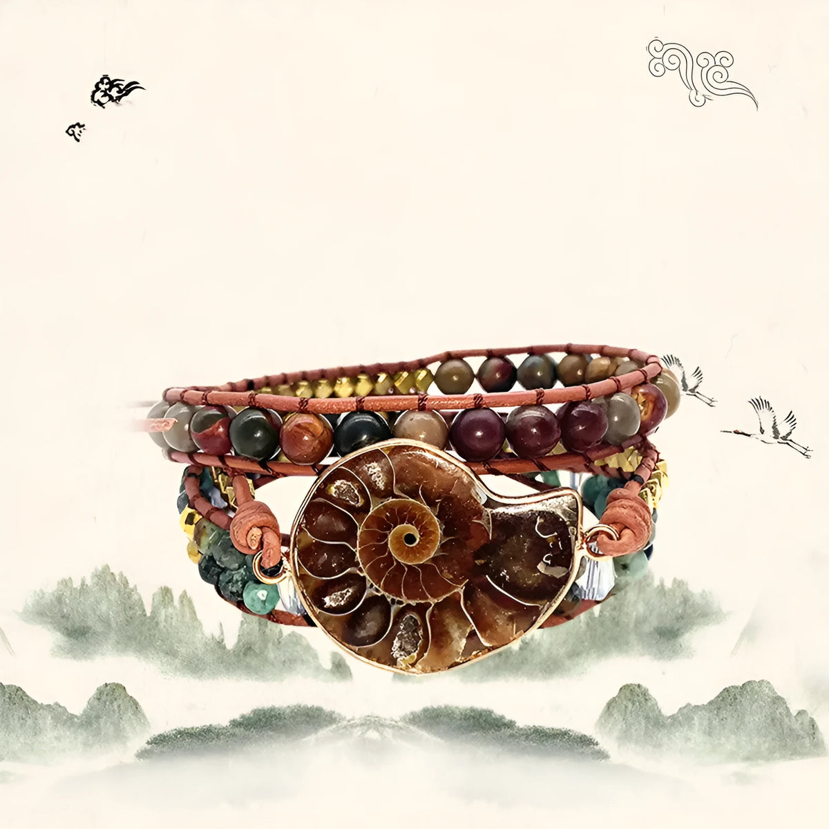 Natural stone bohemian conch bracelet for men and women ins style picture colour