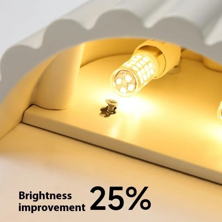 Modern wall lamp with metal ironwork and resin body, 220V, for corridor aisle bedside, in creamy white green or red.