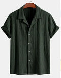 Men's loose short sleeve cardigan in polyester fibre available in black green white colours