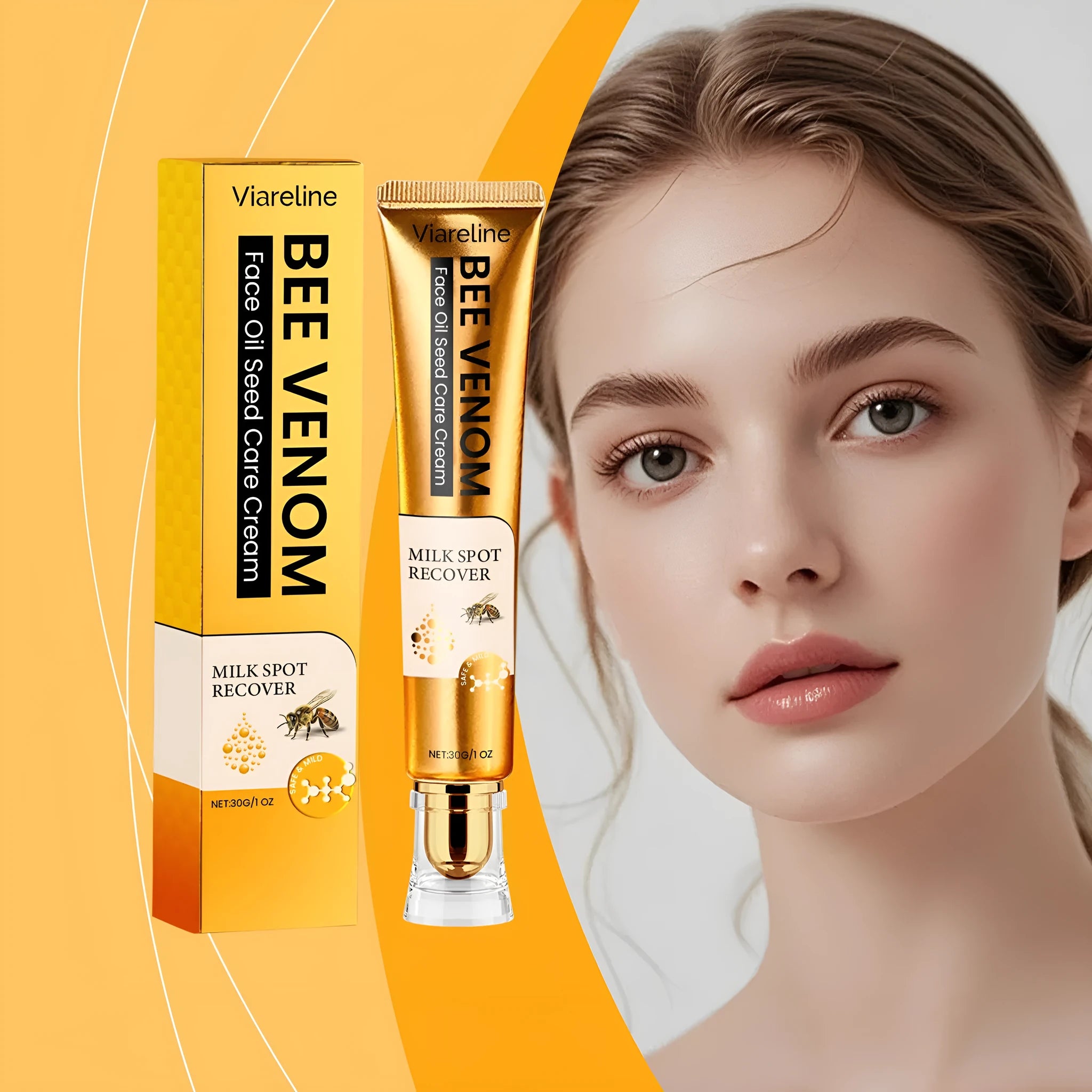 30g jar of facial neck cream with bee venom and milk extract formula