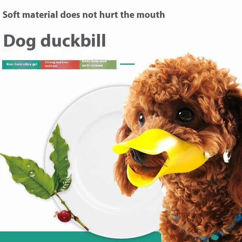 Dog mouth cover duckbilled sleeve in TPR, available in six colours and sizes S, M, L
