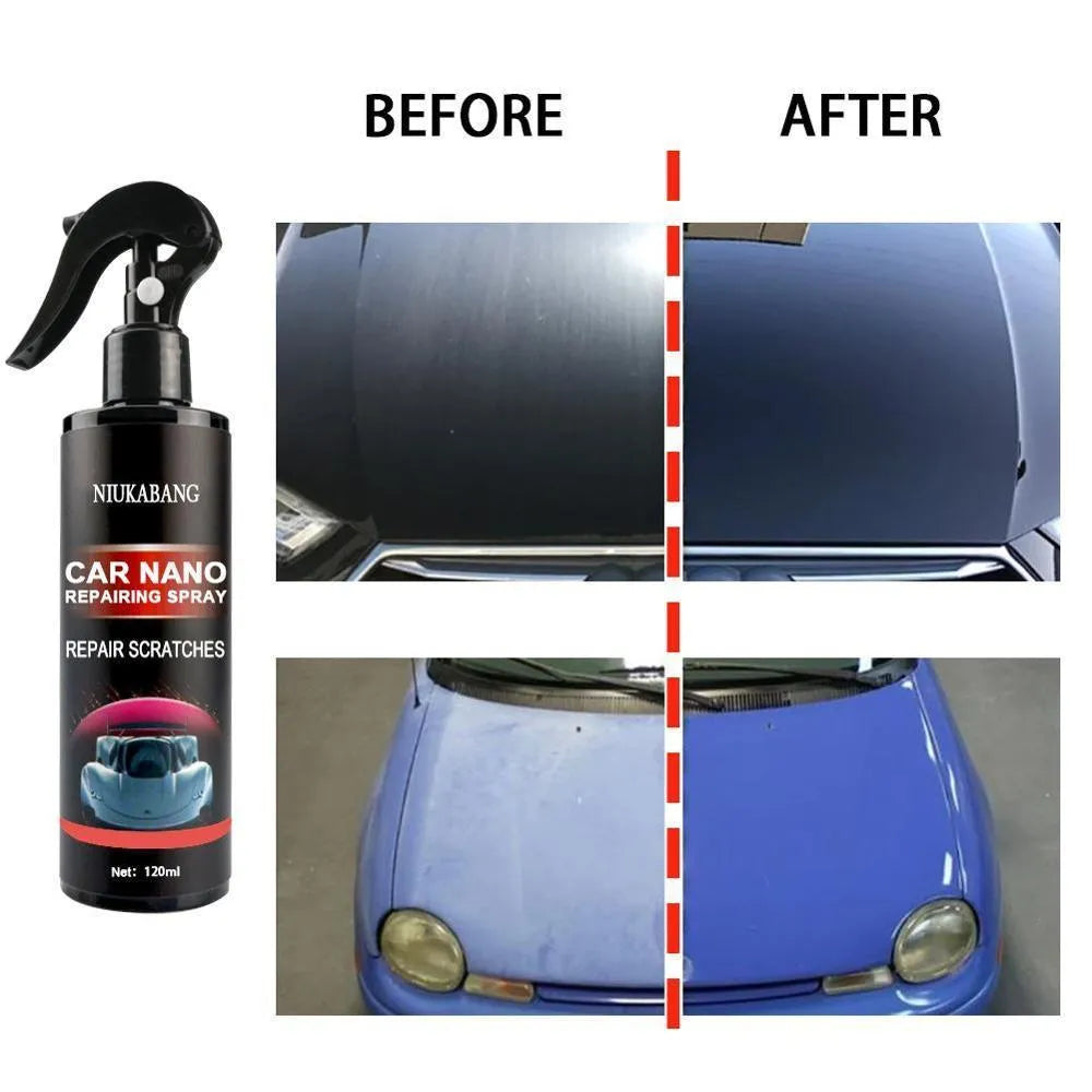 Nano Car Repairing Spray bottle for removing light scratches and swirls from car paint with UV protection