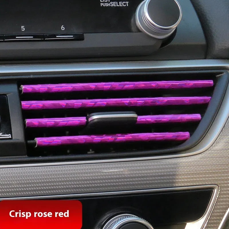Car air conditioner air outlet trim colour universal PVC decorative strip 10 pack for dashboard vent adornment