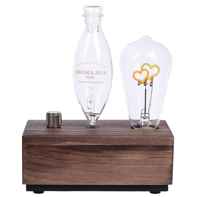 Glass column smart waterless aroma diffuser with ambience light, plug-in, button operation, 0.5L reservoir