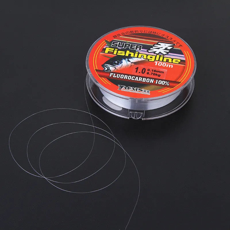 100-metre spool of transparent high-horsepower nylon fishing line for sea and freshwater rod fishing