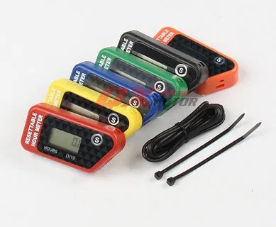 Black waterproof LCD maintenance timer for ATV motorcycle motorboat lawn mower generator service reminders