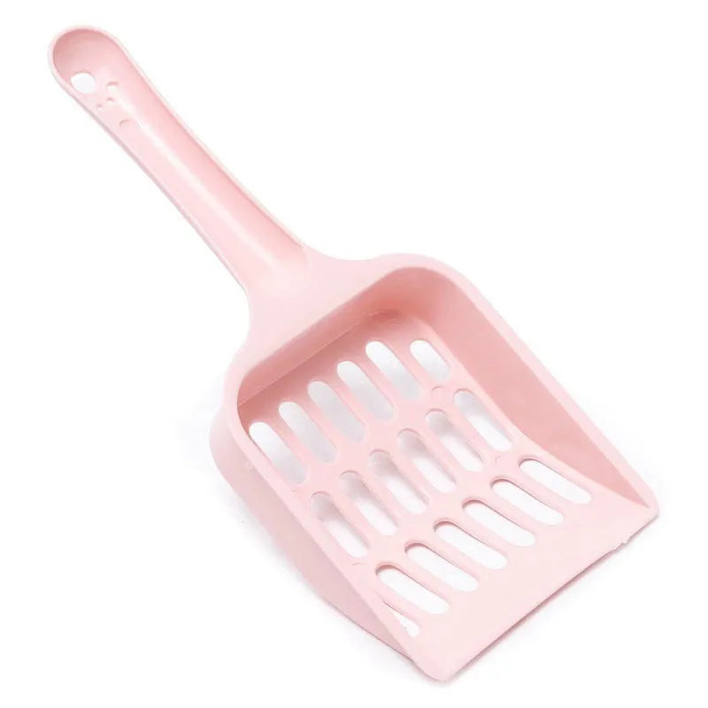Blue plastic cat litter scoop for cleaning pet litter boxes and trays