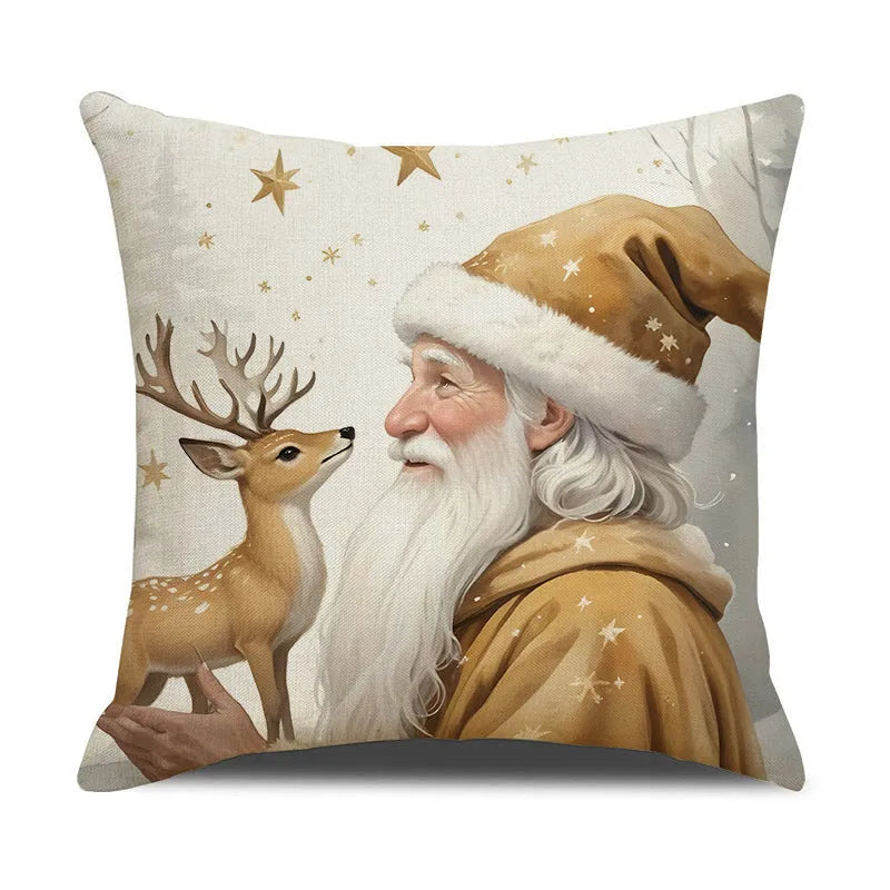 Modern linen cushion cover 45x45cm in multicolor, plain style for sofa decoration