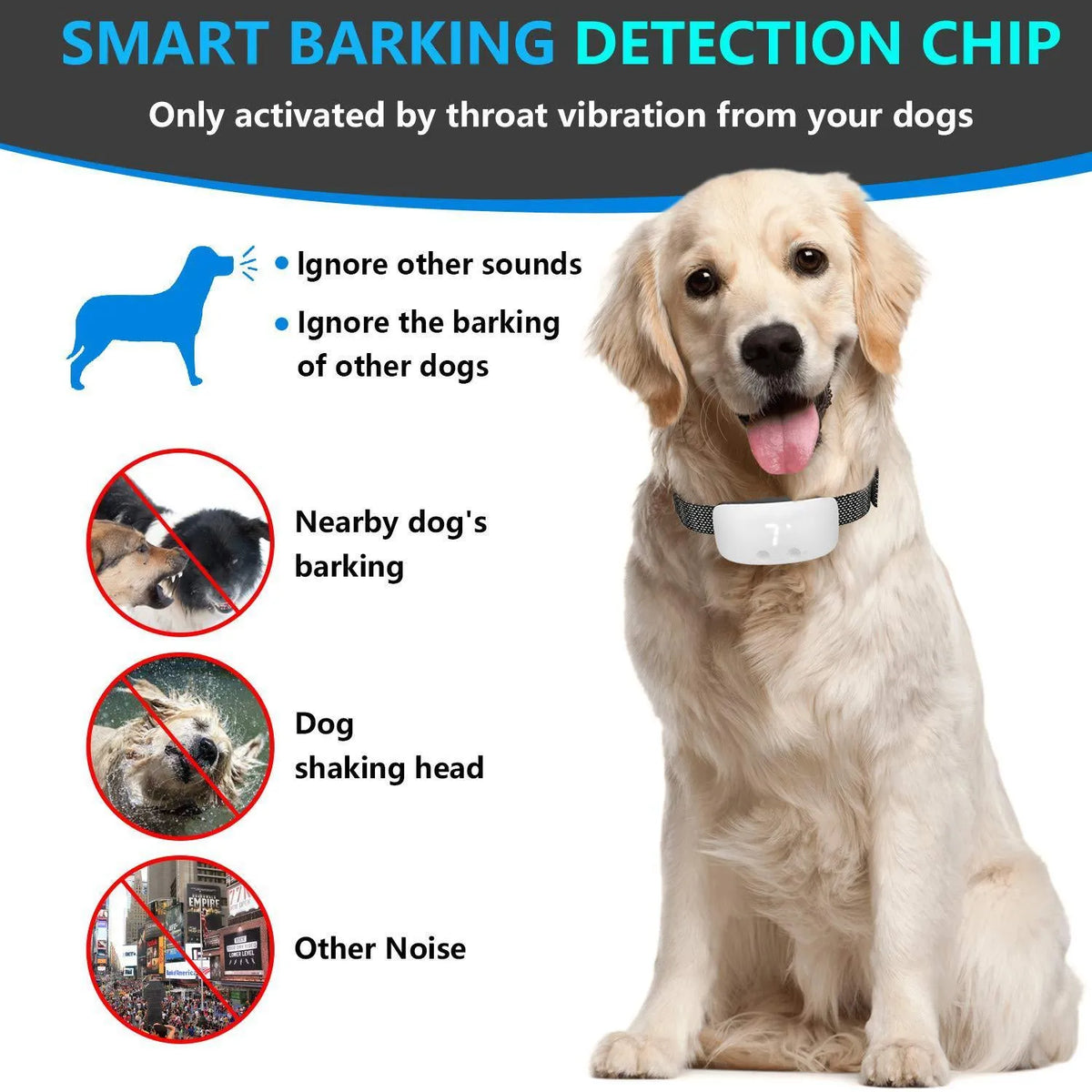 Touch bark stopper dog trainer in black or white ABS plastic, handheld pet training device with one plastic pet barker included.