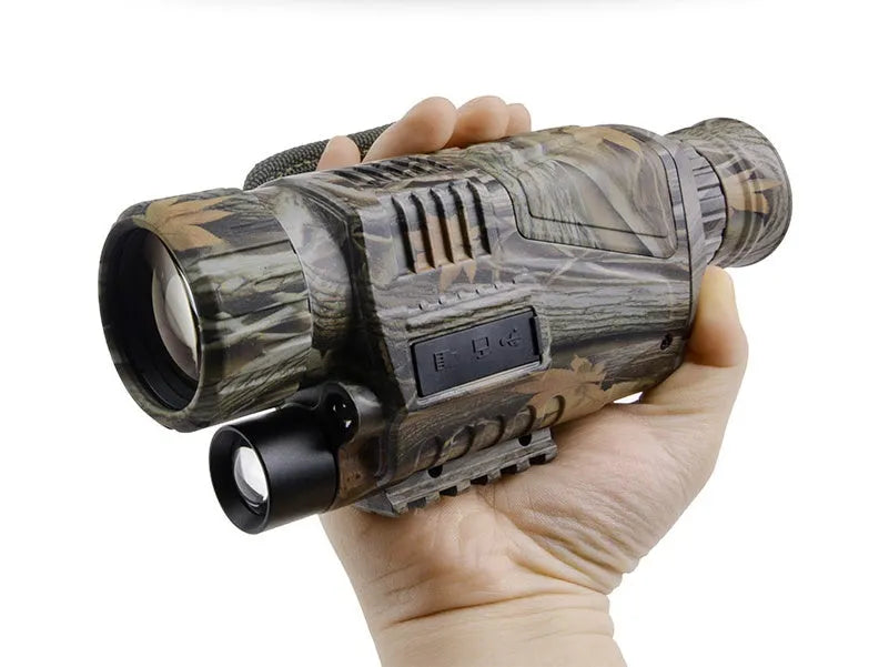 Digital night vision monocular with 5x magnification and 40mm lens in black finish