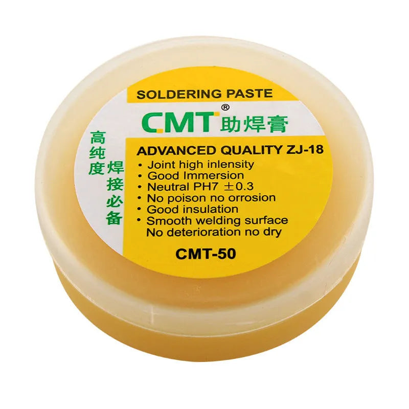 Pot of rosin soldering flux paste for electric soldering iron, 50g or 85g size