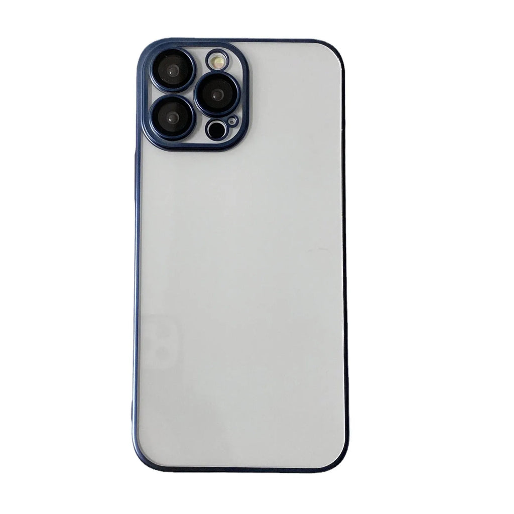 Electroplated frosted edge PC phone case for iPhone, black colour, anti-fall protective sleeve