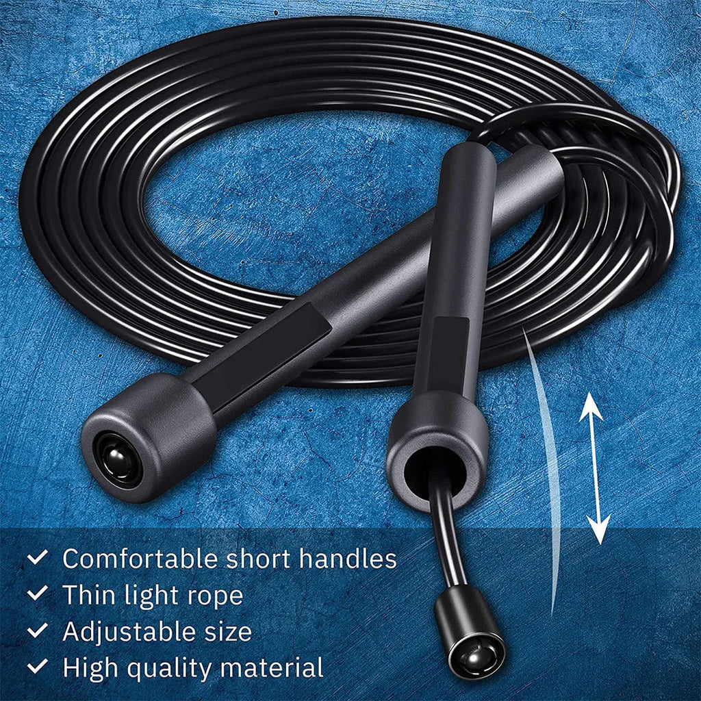 Children's black skipping rope with 2.8m specification, PP material, PVC fitness rope for running sports and training