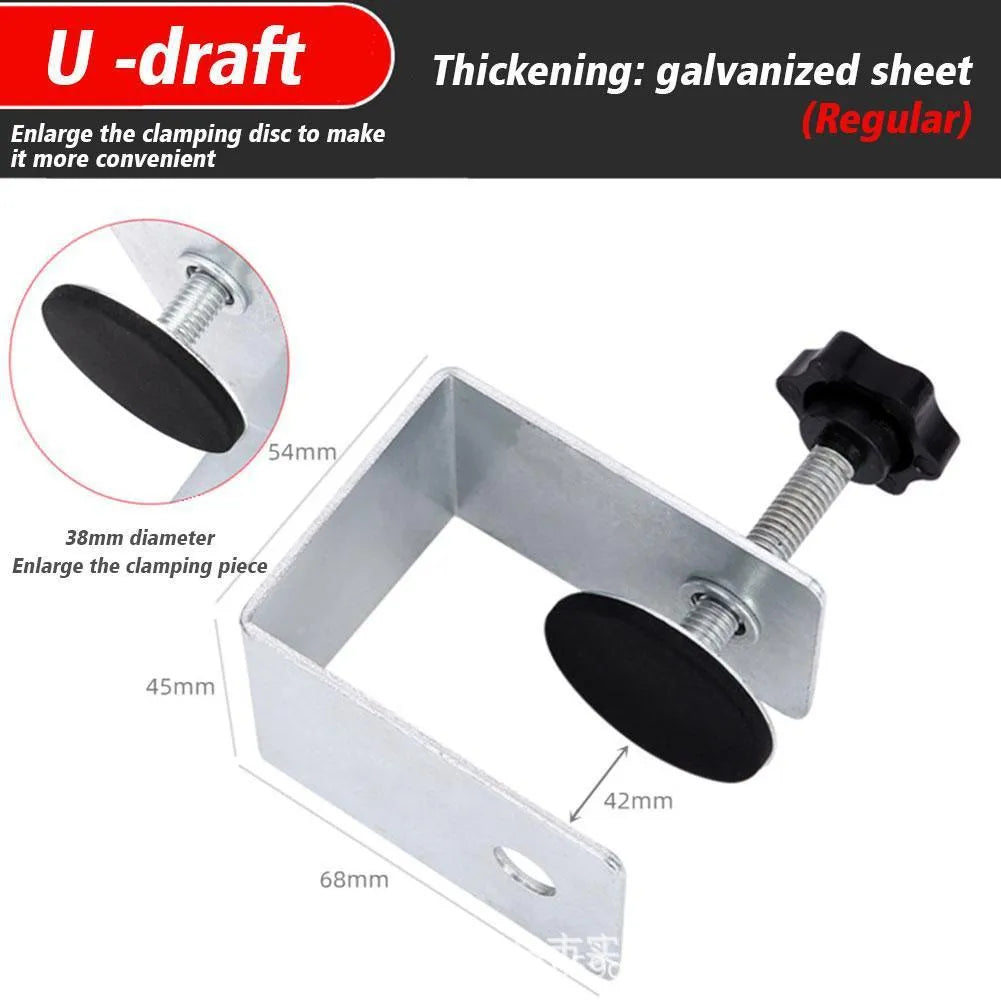 Drawer panel fixing clip in stainless steel or galvanized sheet material