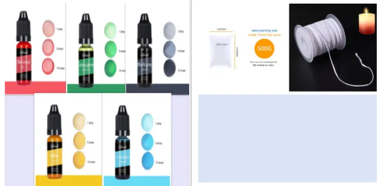 30 colour candle and soap dye pigment concentrate in 10ml bottles with needle-drip application