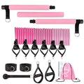 Women's fitness resistance stick set with multiple pink purple black TPE tubes for adjustable strength training