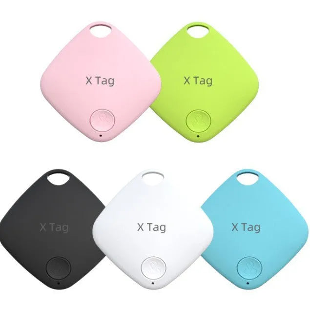 Small, colourful Bluetooth tracker tag for keys and wallet with two-way anti-lost alarm.