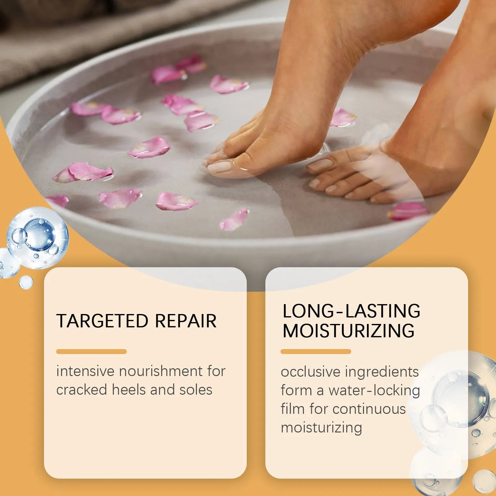 30g container of foot and neck care cream with universal skin type formula