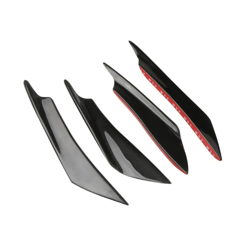 Set of four carbon fibre look bumper air knife blades for automotive modification in various colour options