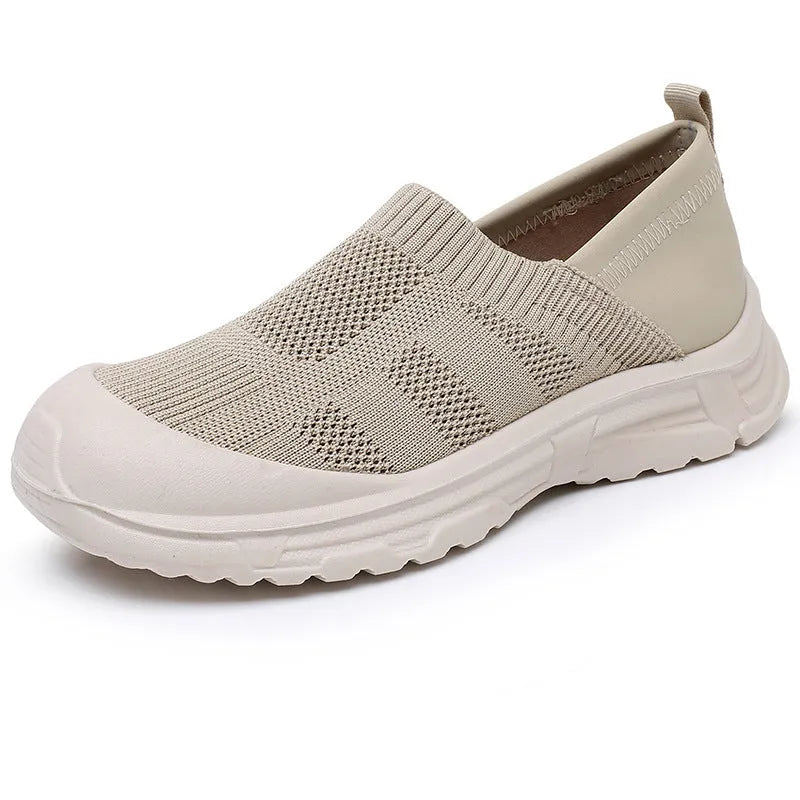 Women's black slip-on one pedal shoes with soft PVC sole and breathable cloth upper