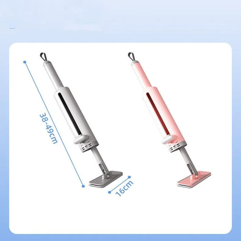 Rotatable self-squeeze flat mop with crevice brush and microfiber pads for floor cleaning
