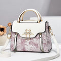 Women's PU crossbody bag in black with woven texture, horizontal square shape, and single shoulder strap