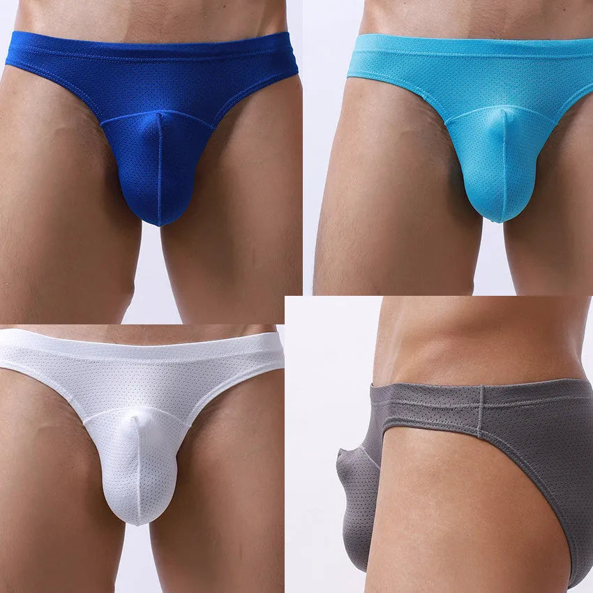 Men's transparent loose nylon underwear in colours white, blue, black, grey, sky blue