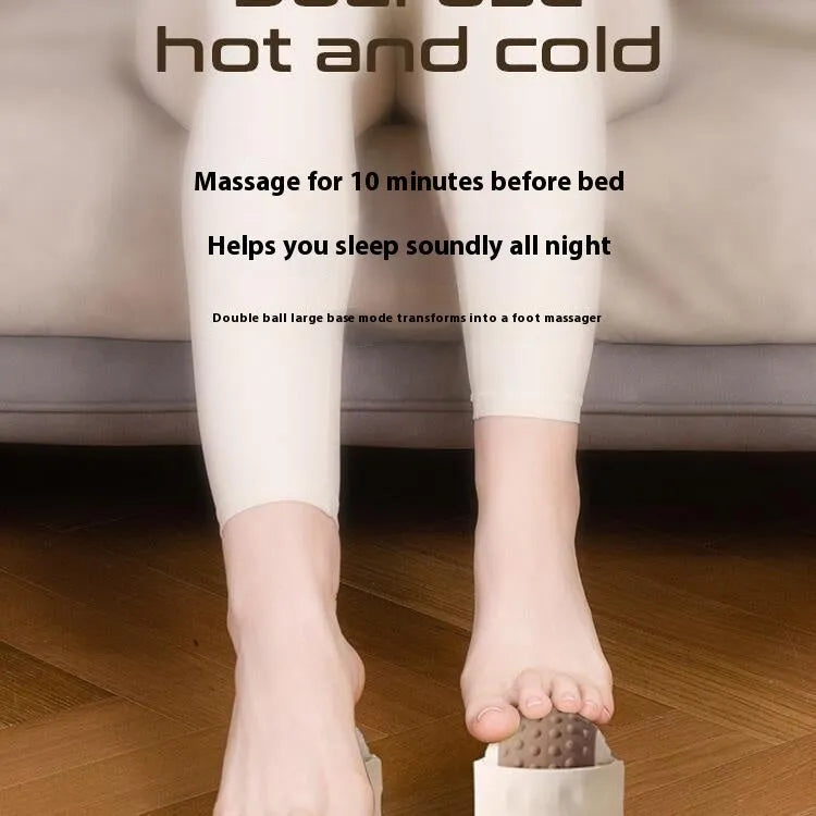 Caramel mocha and oil fruit green coloured massage balls for cold and hot compress therapy on feet.