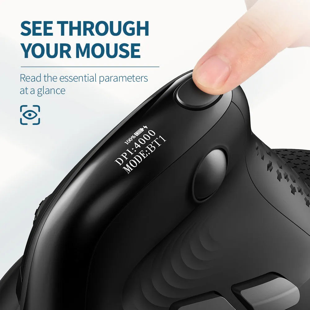 M618XSD ergonomic thumb wheel three-mode rechargeable mouse in black with wrist rest and USB-C cable