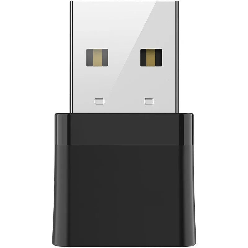 Black two-in-one USB network card with Bluetooth adapter showing nickel-plated wolf tooth connector