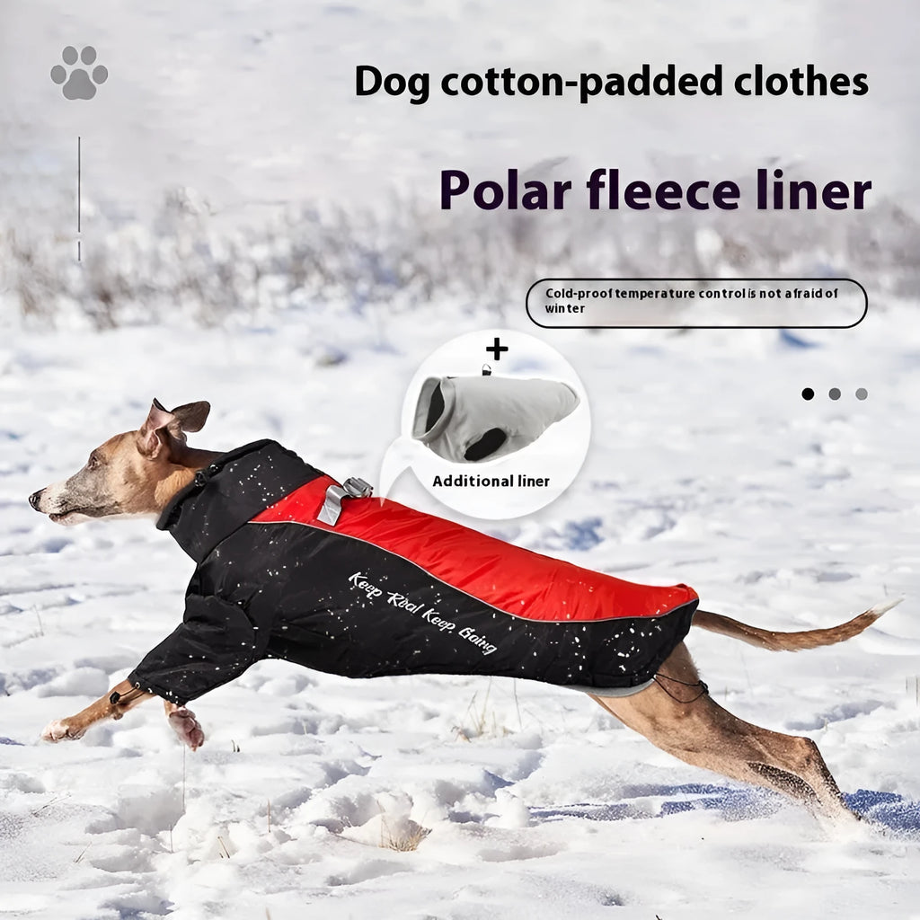 Polar fleece liner dog jacket with separate liner in multiple colour options and sizes