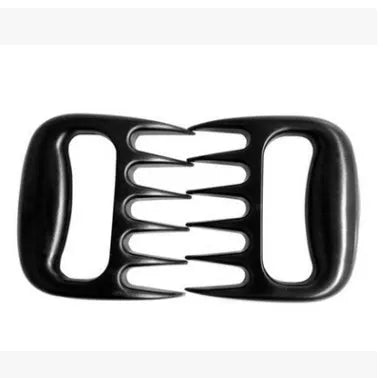 Black barbecue meat claw fork set with decorative patterns for meat shredding and food preparation