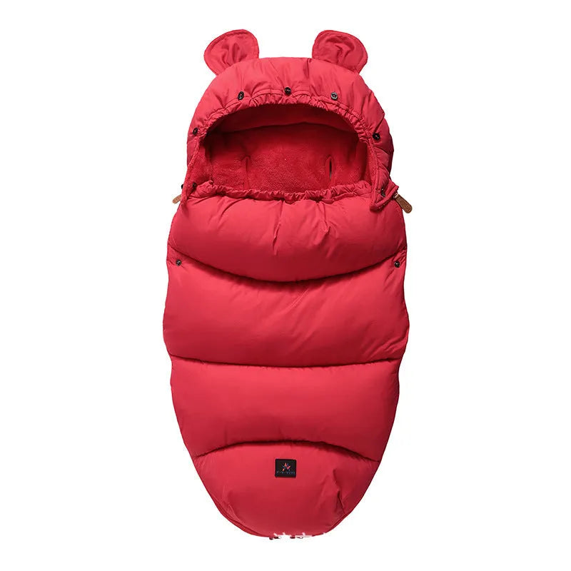 Dismountable baby stroller sleeping bag in a silkworm cocoon style for ages 1-3.