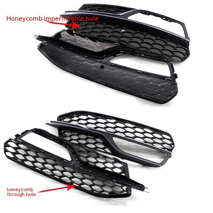 Black ABS bumper fog lamp grille for 2013-2016 Audi A3 Sport S3 with electroplating finish